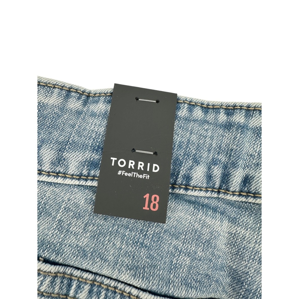 Torrid Denim Shorts Womens 18 Blue High-Rise Perfect 7" Vintage Stretch NWT - Picture 3 of 10
